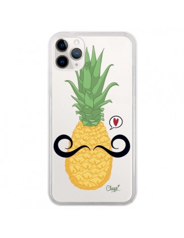 Coque iPhone 11 Pro Ananas Moustache Transparente - Chapo