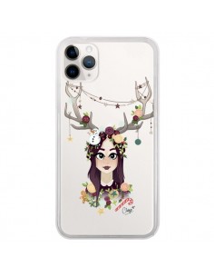 Coque iPhone 11 Pro Christmas Girl Femme Noel Bois Cerf...