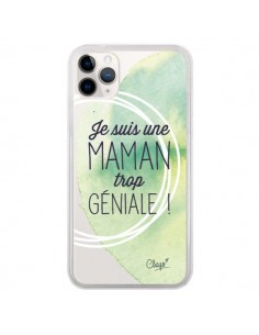 Coque iPhone 11 Pro Je suis une Maman trop Géniale Vert...