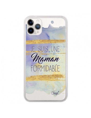 Coque iPhone 11 Pro Je suis une Maman Formidable Violet Transparente - Chapo