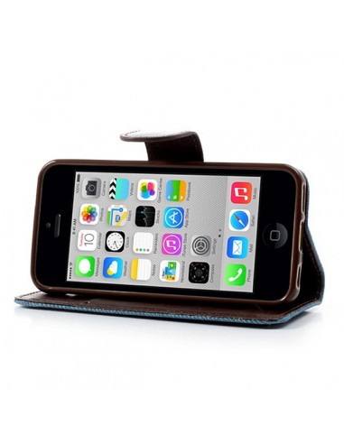 Etui Portefeuille en Jean pour iPhone 5C