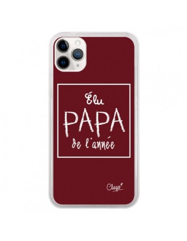Coque iPhone 11 Pro Elu Papa de l'Année Rouge Bordeaux - Chapo