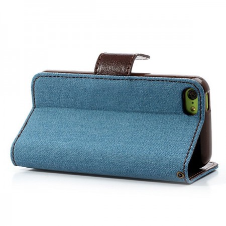 Etui Portefeuille en Jean pour iPhone 5C Etui Portefeuille en Jean pour iPhone 5C