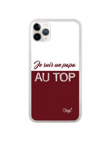 Coque iPhone 11 Pro Je suis un Papa au Top Rouge Bordeaux - Chapo