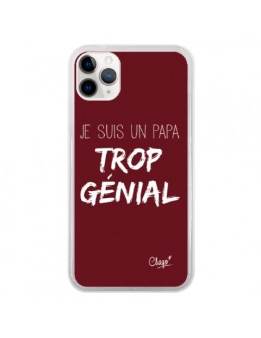 Coque iPhone 11 Pro Je suis un Papa trop Génial Rouge Bordeaux - Chapo