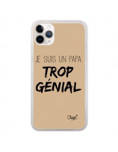 Coque iPhone 11 Pro Je suis un Papa trop Génial Beige -...