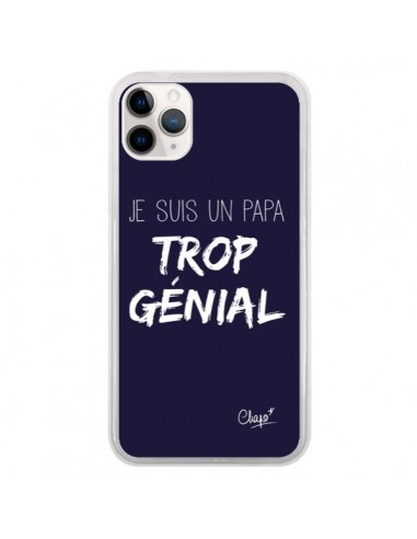 Coque iPhone 11 Pro Je suis un Papa trop Génial Bleu Marine - Chapo