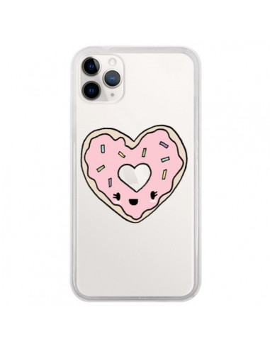 Coque iPhone 11 Pro Donuts Heart Coeur Rose Transparente - Claudia Ramos