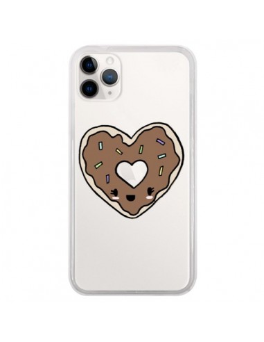 Coque iPhone 11 Pro Donuts Heart Coeur Chocolat Transparente - Claudia Ramos