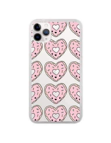 Coque iPhone 11 Pro Donuts Heart Coeur Rose Pink Transparente - Claudia Ramos