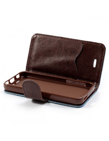 Etui Portefeuille en Jean pour iPhone 5C