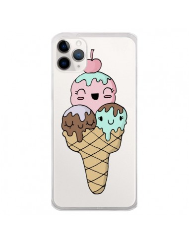 Coque iPhone 11 Pro Ice Cream Glace Summer Ete Cerise Transparente - Claudia Ramos