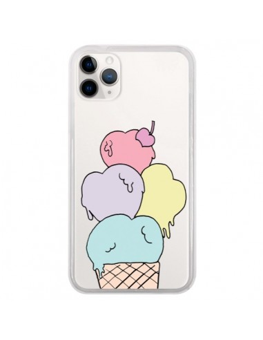 Coque iPhone 11 Pro Ice Cream Glace Summer Ete Coeur Transparente - Claudia Ramos