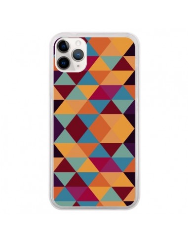 Coque iPhone 11 Pro Azteque Triangle Orange - Eleaxart