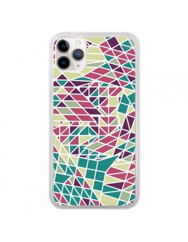 Coque iPhone 11 Pro Azteque Triangles Vert Violet - Eleaxart