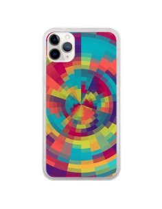 Coque iPhone 11 Pro Spirale de Couleurs Rouge Vert -...