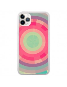 Coque iPhone 11 Pro Spirale de Couleurs Rose Vert - Eleaxart