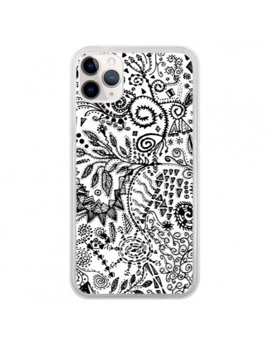 Coque iPhone 11 Pro Azteque Blanc et Noir - Eleaxart