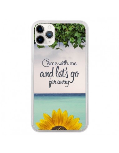 Coque iPhone 11 Pro Let's Go Far Away Flower Fleur Tournesol - Eleaxart