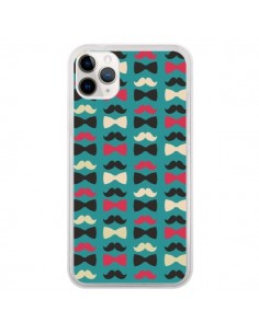 Coque iPhone 11 Pro Hipster Moustache Noeud Papillon -...