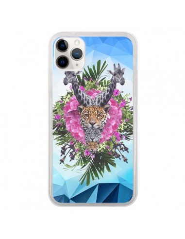 Coque iPhone 11 Pro Girafes Lion Tigre Jungle - Eleaxart