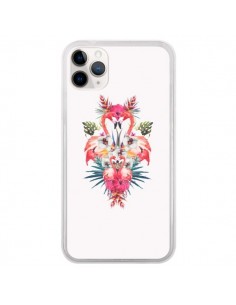 Coque iPhone 11 Pro Tropicales Flamingos Tropical Flamant...