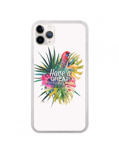 Coque iPhone 11 Pro Have a great summer Ete Perroquet Parrot - Eleaxart