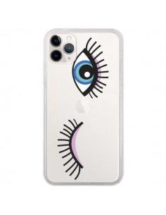 Coque iPhone 11 Pro Eyes Oeil Yeux Bleus Transparente -...