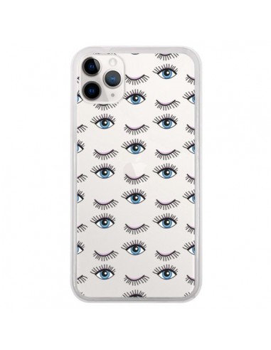 Coque iPhone 11 Pro Eyes Oeil Yeux Bleus Mosaïque Transparente -  Léa Clément
