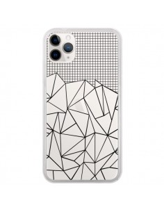 Coque iPhone 11 Pro Lignes Grille Grid Abstract Noir...