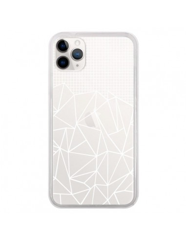 Coque iPhone 11 Pro Lignes Grilles Grid Abstract Blanc Transparente - Project M