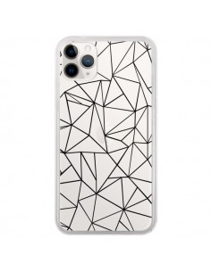Coque iPhone 11 Pro Lignes Triangles Grid Abstract Noir...