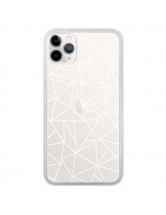 Coque iPhone 11 Pro Lignes Triangles Grid Abstract Blanc...
