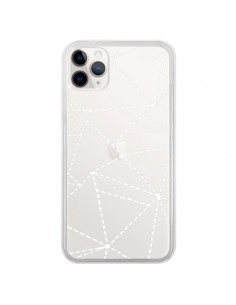 Coque iPhone 11 Pro Lignes Points Abstract Blanc...
