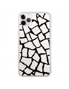 Coque iPhone 11 Pro Girafe Mosaïque Noir Transparente -...
