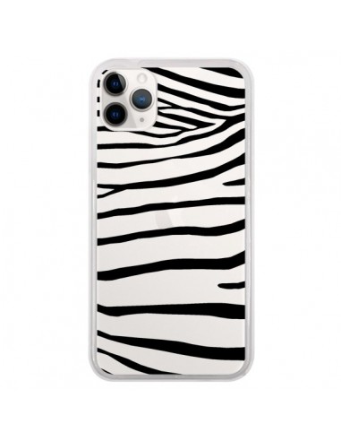 Coque iPhone 11 Pro Zebre Zebra Noir Transparente - Project M