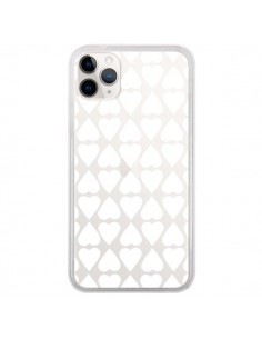 Coque iPhone 11 Pro Coeurs Heart Blanc Transparente -...