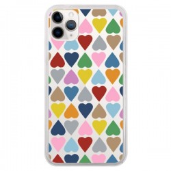 Coque iPhone 11 Pro Coeurs Heart Couleur Transparente -...