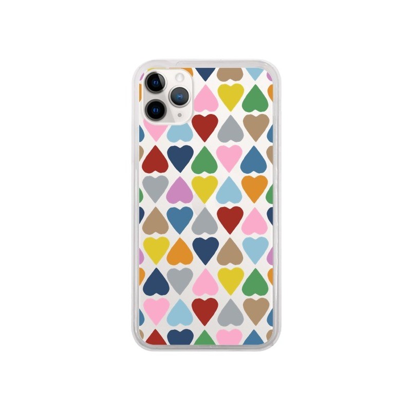 Coque iPhone 11 Pro Coeurs Heart Couleur Transparente - Project M