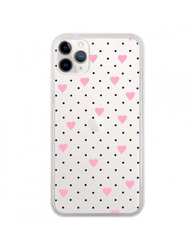 Coque iPhone 11 Pro Point Coeur Rose Pin Point Heart Transparente - Project M