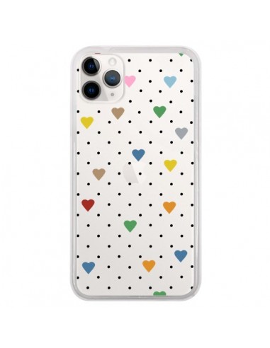 Coque iPhone 11 Pro Point Coeur Coloré Pin Point Heart Transparente - Project M