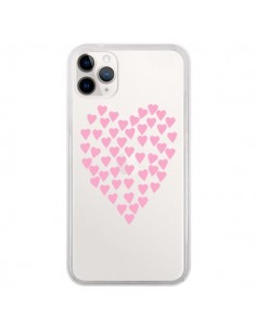 Coque iPhone 11 Pro Coeurs Heart Love Rose Pink...