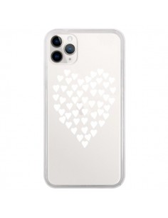 Coque iPhone 11 Pro Coeurs Heart Love Blanc Transparente...