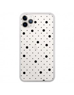 Coque iPhone 11 Pro Point Noir Pin Point Transparente -...