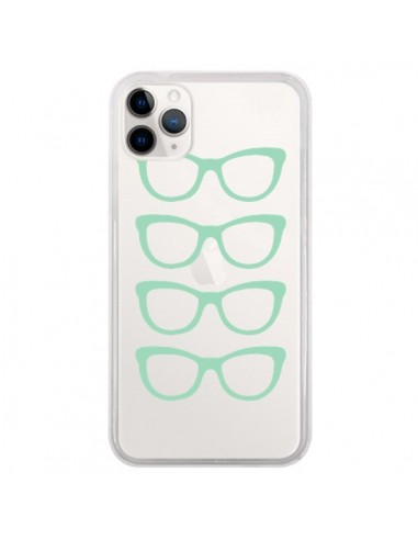 Coque iPhone 11 Pro Sunglasses Lunettes Soleil Mint Bleu Vert Transparente - Project M