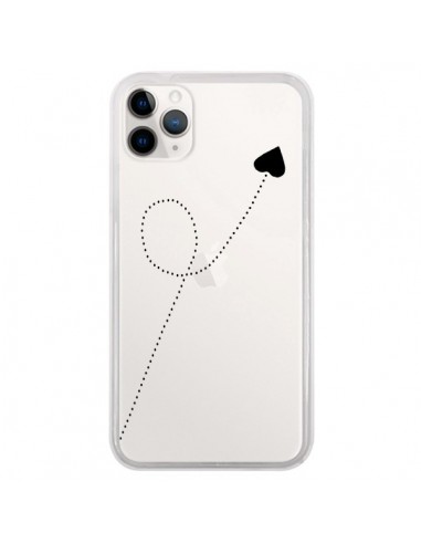 Coque iPhone 11 Pro Travel to your Heart Noir Voyage Coeur Transparente - Project M