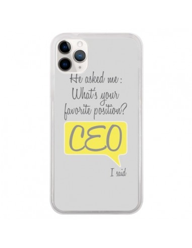 Coque iPhone 11 Pro What's your favorite position CEO I said, jaune - Shop Gasoline