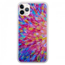 Coque iPhone 11 Pro Fleurs Bleues Roses Splash - Ebi...