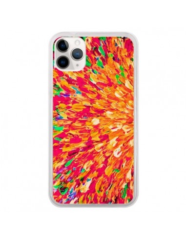 Coque iPhone 11 Pro Fleurs Oranges Neon Splash - Ebi Emporium