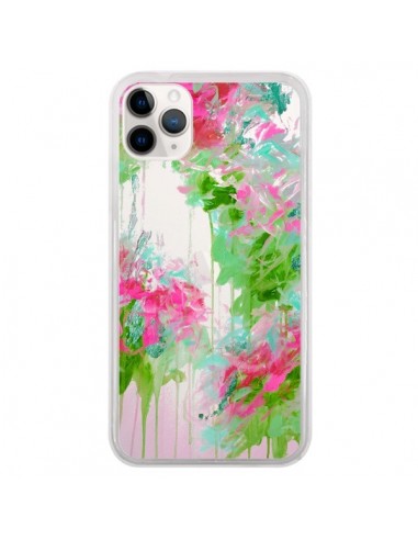 Coque iPhone 11 Pro Fleur Flower Rose Vert Transparente - Ebi Emporium